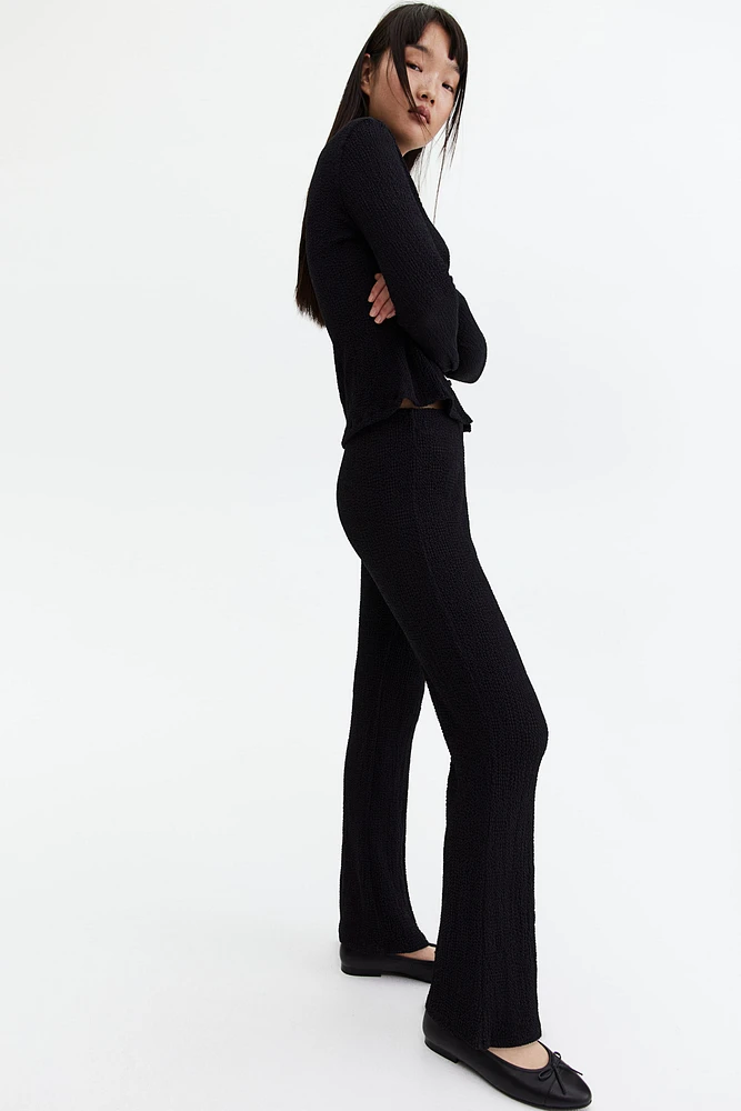 Flared Textured Pants