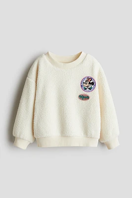 Appliquéd Teddy Fleece Sweatshirt