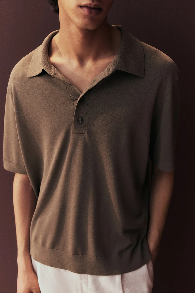 Regular-Fit Fine-Knit Polo Shirt