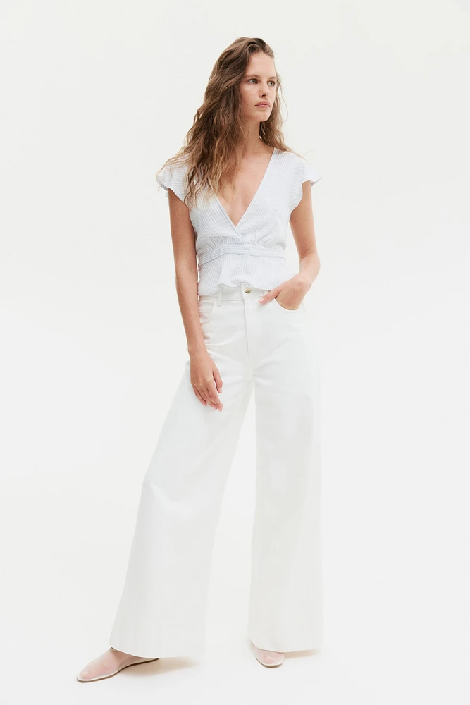 Linen-Blend Blouse