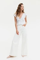 Linen-Blend Blouse