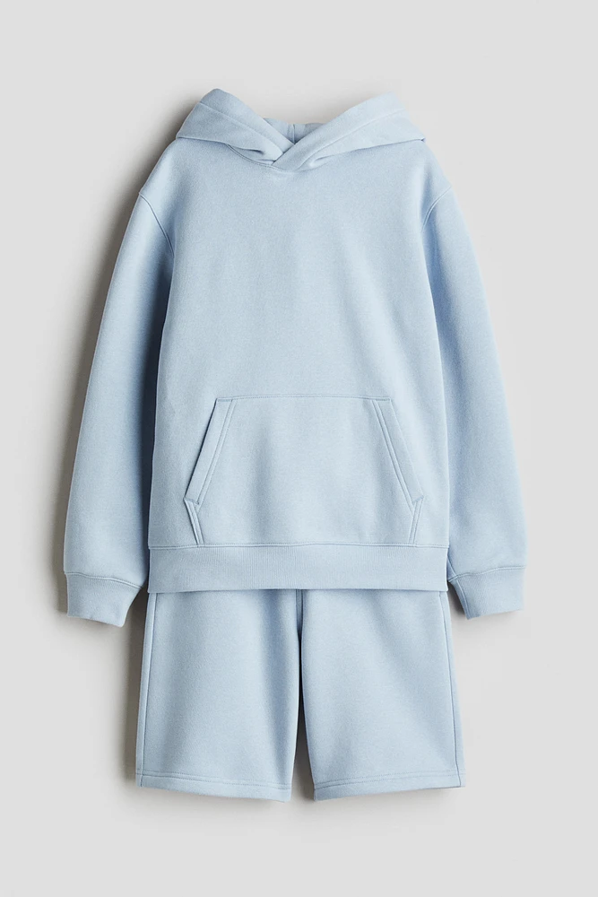 2-piece Sweatshirt Hoodie and Sweatshorts Set