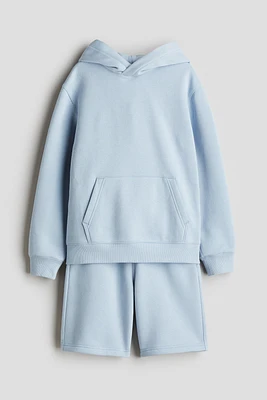 2-piece Sweatshirt Hoodie and Sweatshorts Set
