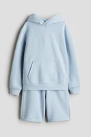 2-piece Sweatshirt Hoodie and Sweatshorts Set