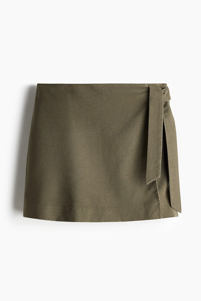 Linen-Blend Skort