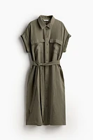 Tie-belt Shirt Dress