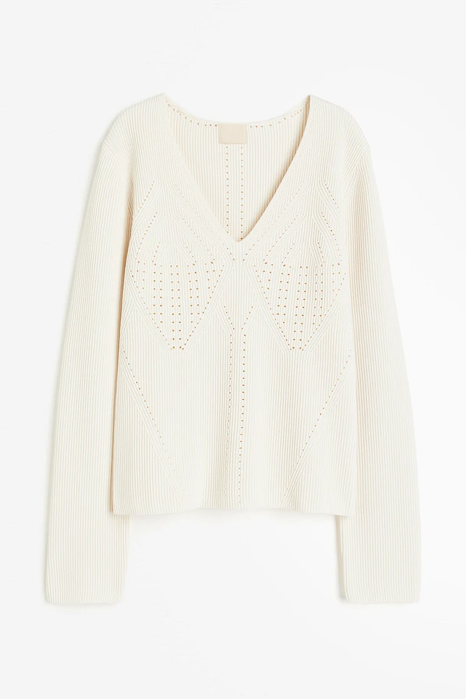 Pointelle-knit Sweater