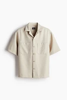 Regular Fit Short-sleeved Twill Resort Shirt