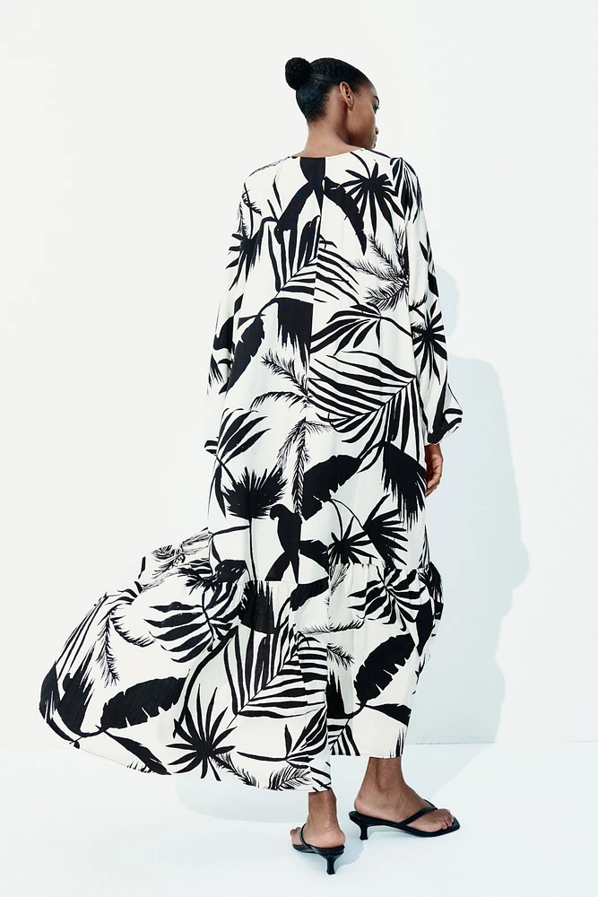 Tie-belt Crêpe Dress