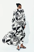 Tie-belt Crêpe Dress