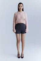 V-Neck Cable-Knit Sweater