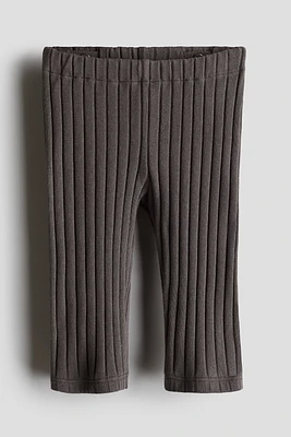 Wide-Ribbed Cotton Leggings