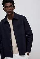 Regular Fit Wool-Blend Overshirt