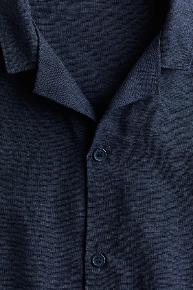 Chemise en coton avec col cubain