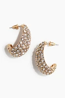 Rhinestone-Embellished Hoop Earrings