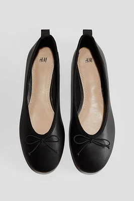 Bow-Detail Ballet Shoes