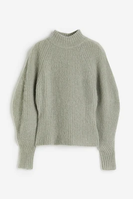 Mohair-blend Rib-knit Sweater