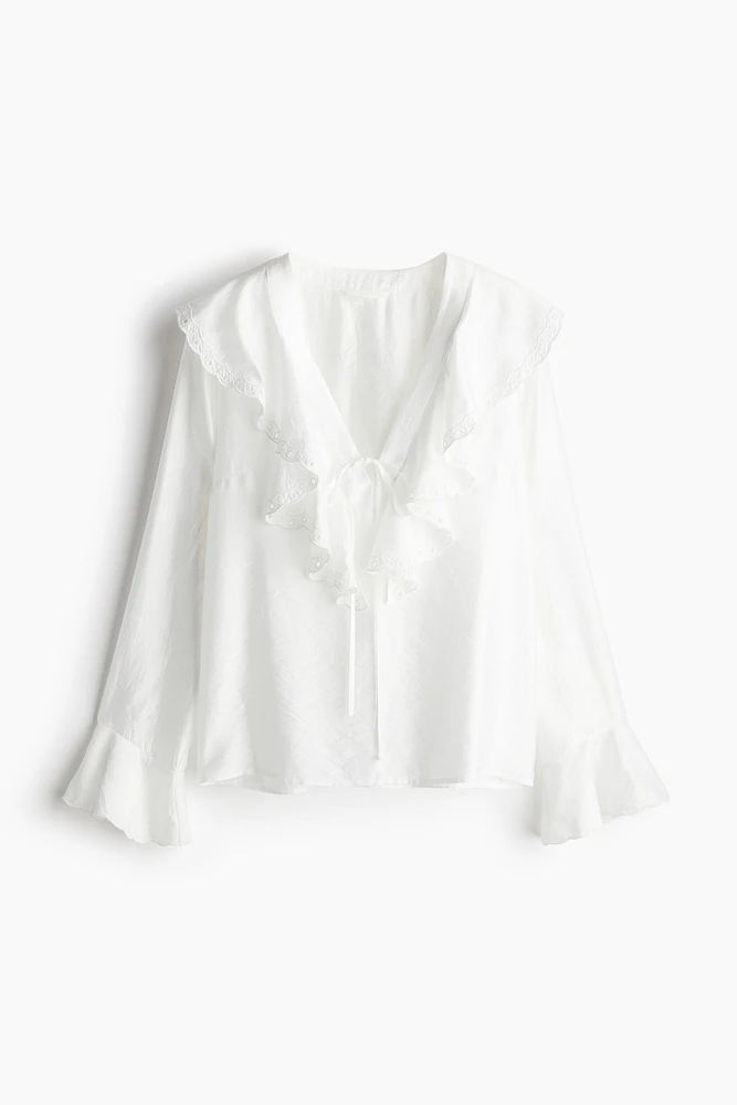 Flounce-Trimmed Blouse