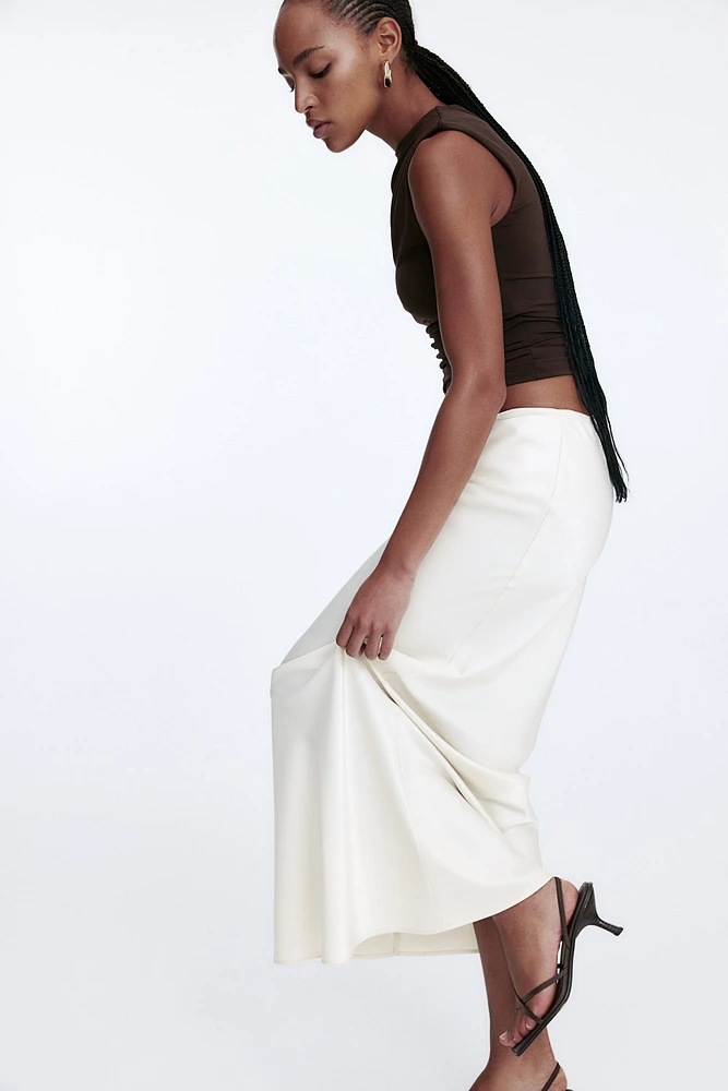 Satin Skirt with Drawstring