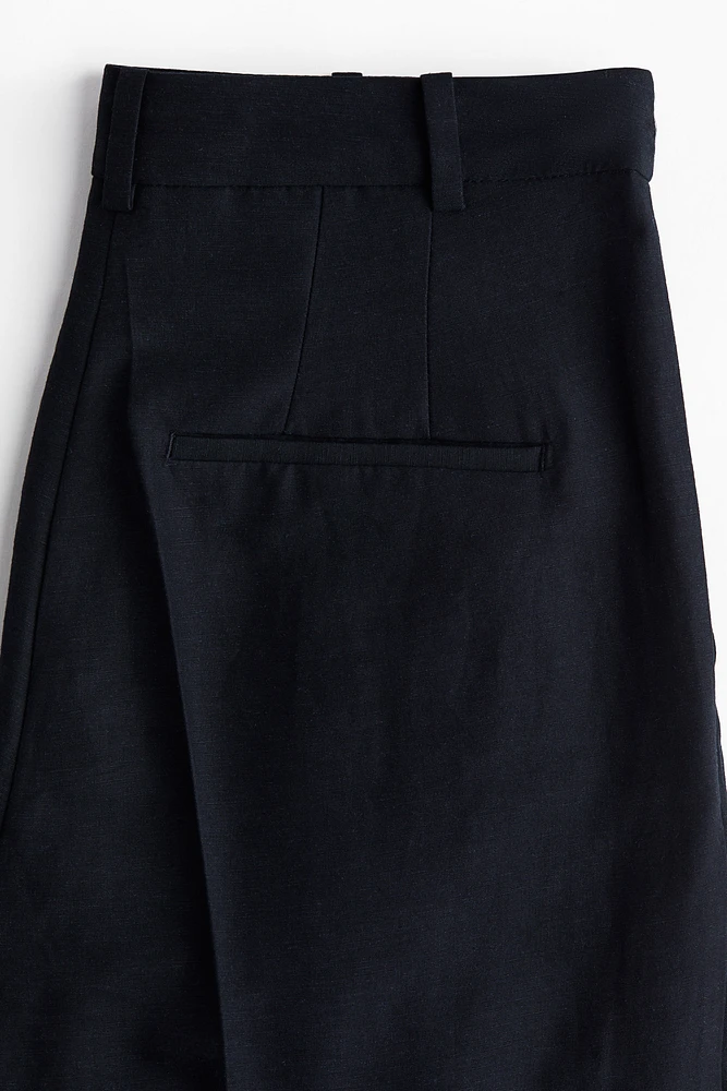 Pantalon large en lin mélangé