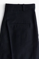 Wide-Leg Linen-Blend Pants