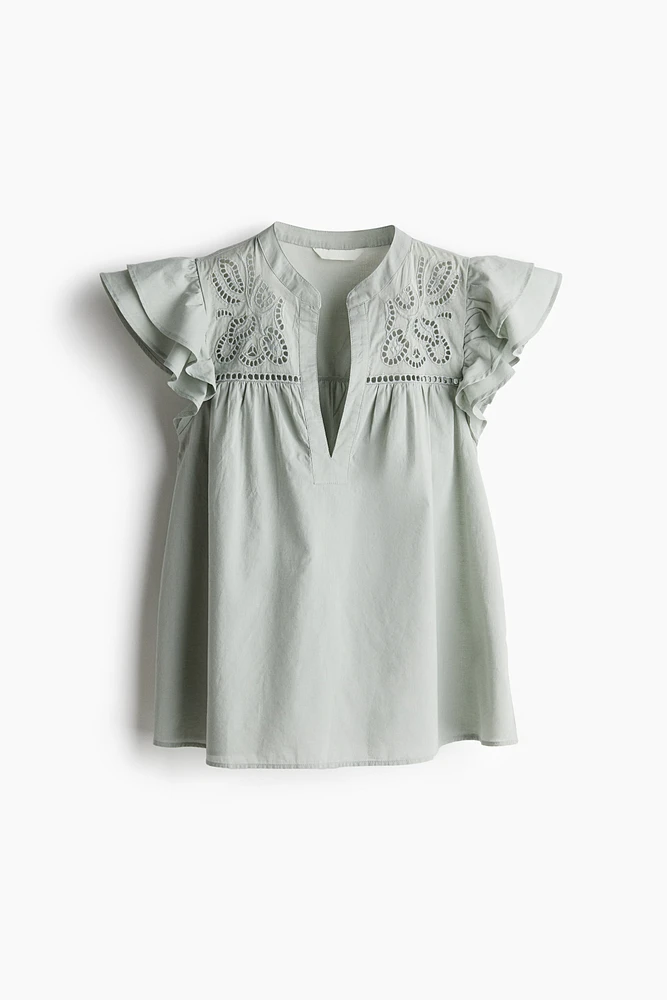 Blouse with Eyelet Embroidery