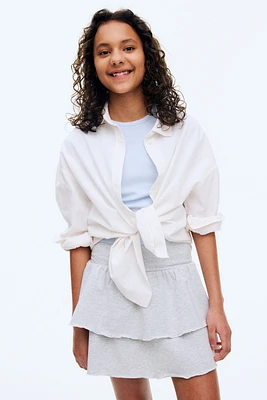 Foldover-Waist Tiered Skirt