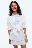 Foldover-Waist Tiered Skirt