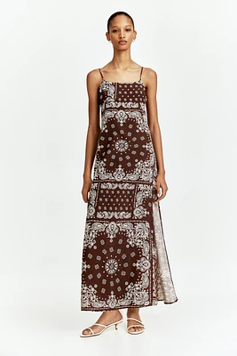 Robe maxi avec détail à nouer