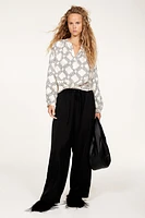 Wide-cut Pull-on Pants