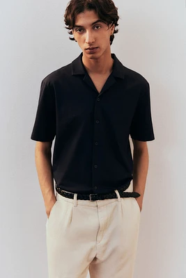Regular-Fit Ribbed Resort Shirt