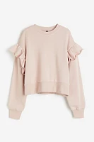 Oversized Ruffle-trimmed Sweatshirt