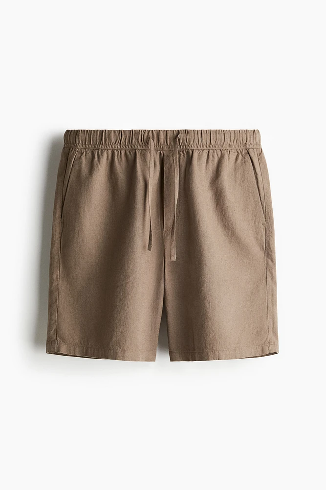 Short coupe décontractée en lin mélangé