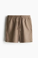 Short coupe décontractée en lin mélangé