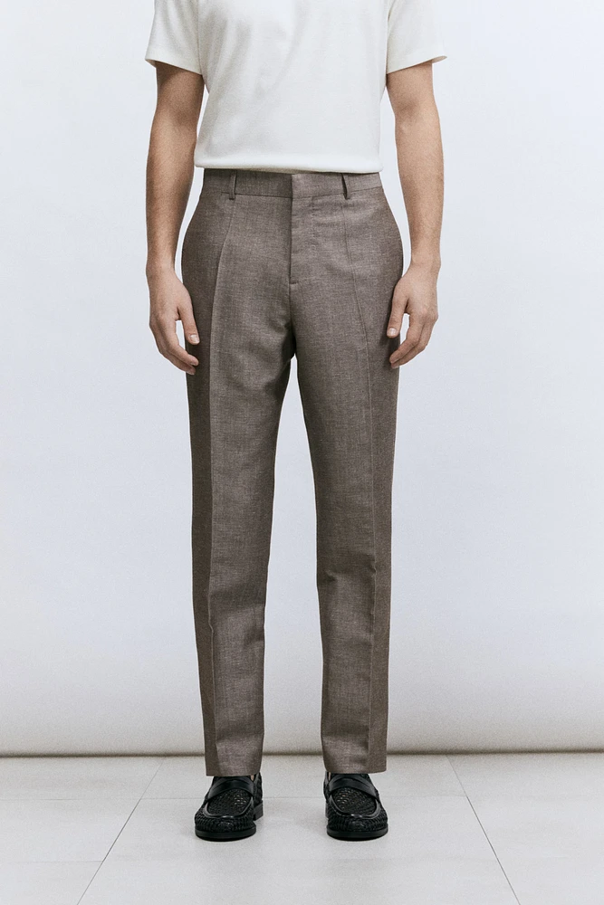 Slim Fit Wool-Blend Suit Pants