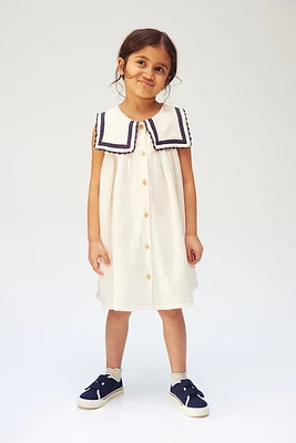 Cotton Dress with Collar