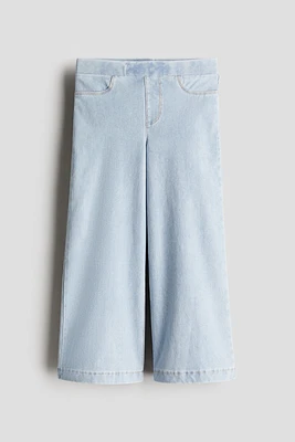 Pantalon large façon denim