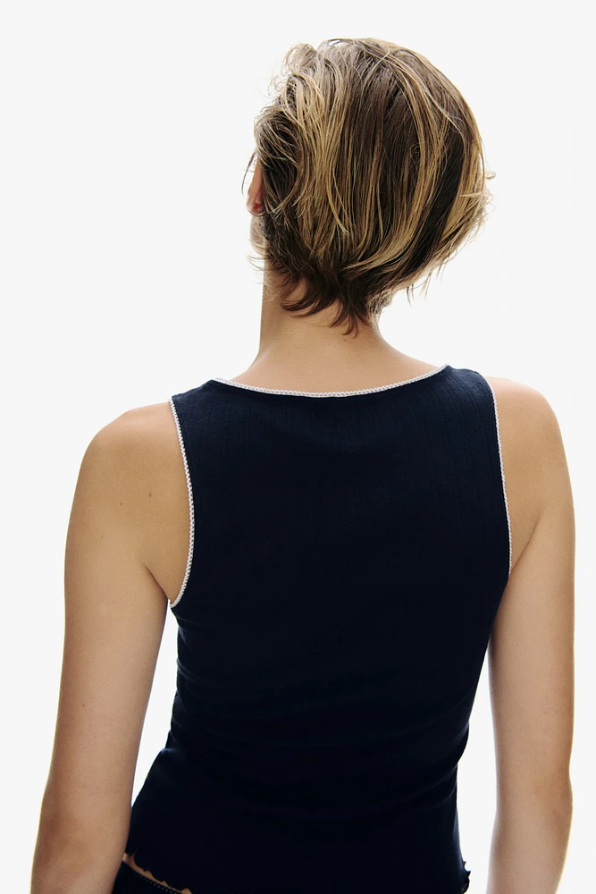 Camisole en jersey pointelle
