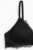 Padded Soft-Cup Microfiber and Lace Bra