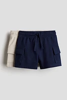 Lot de 2 shorts cargo en molleton