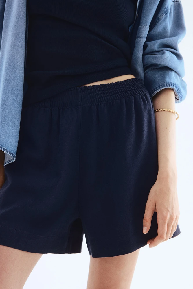 Linen-Blend Shorts
