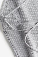 Tie-detail Rib-knit Top