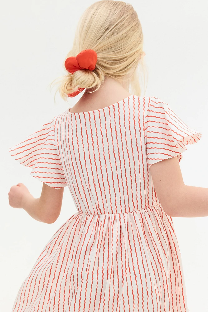 Robe à manches volants en coton