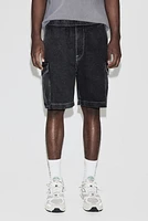 Loose Denim Cargo Shorts