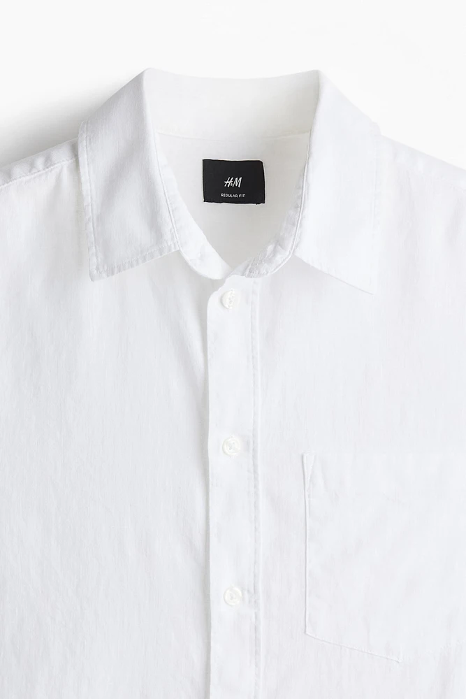 Regular-Fit Linen-Blend Shirt