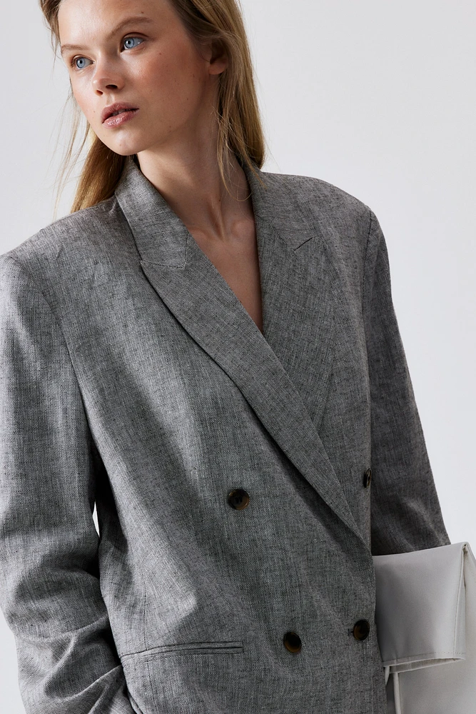 Linen-Blend Blazer