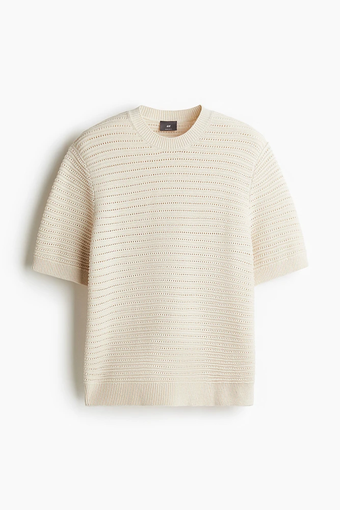 Regular Fit Pointelle-Knit T-Shirt