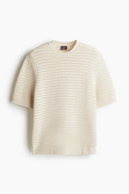 Regular Fit Pointelle-Knit T-Shirt