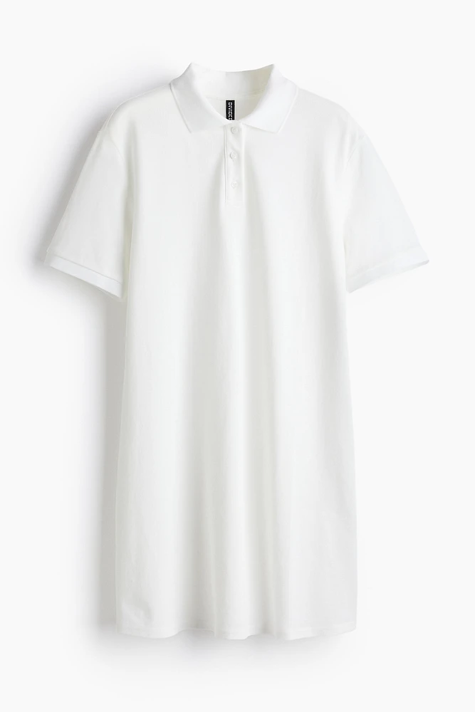 Cotton Piqué Dress with Collar