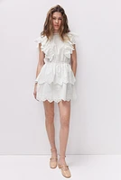 Flounced Cotton Dress